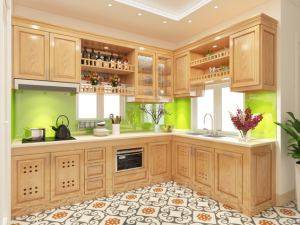 Tủ bếp gỗ sồi Nga 26