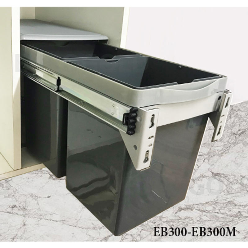 Thùng rác đôi gắn cánh âm tủ EB300 – Eurogold